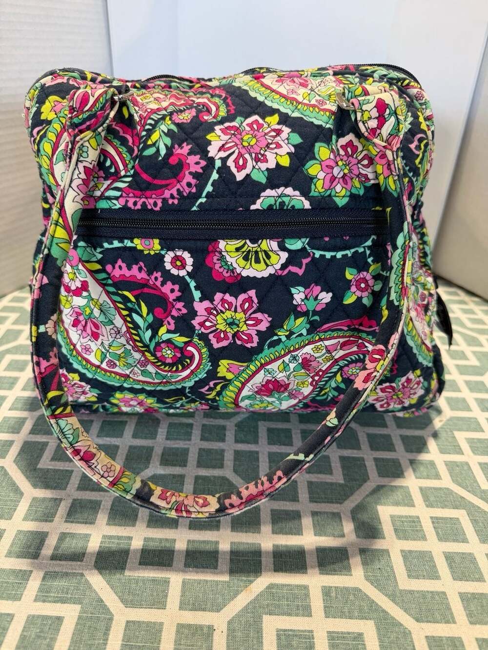 Vera Bradley Quilted Cotton Handbag in Petal Paisley Pattern